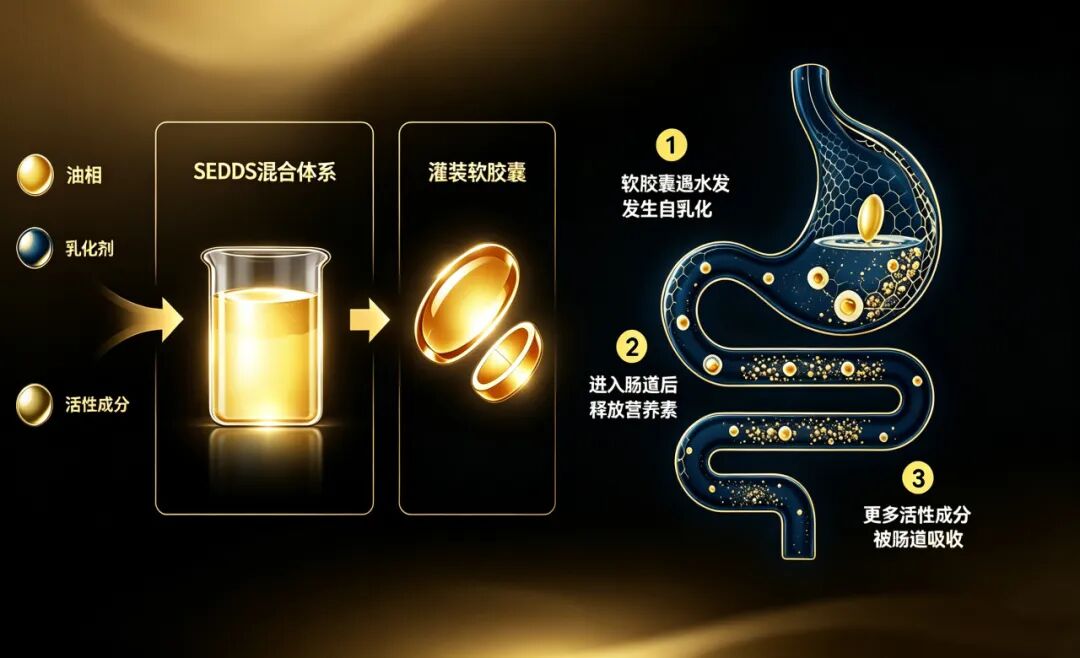 自乳化吸收过程示意图